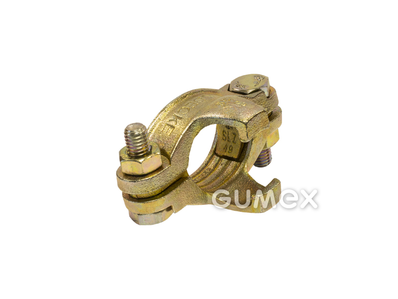 Zweiteilige Schelle HERKULES mit Verriegelungslaschen, 22-29mm, 25bar, verzinktes Gusseisen, 